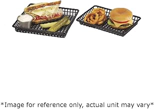 G.E.T. 4-35809 Grid Basket, Iron Polyethylene Coated, 9" x 7" x 1-1/8", Rectangular Shape, Black Color, Case of 12