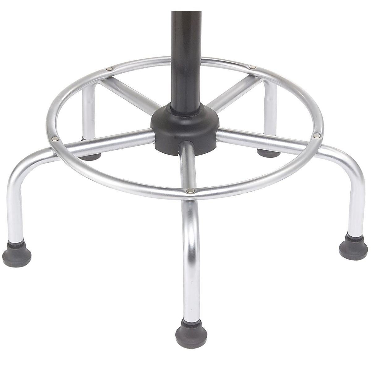 4 Way Adjustable Stool with Chrome Base & Armrests by Global Industrial – 24 inches x 24.5 inches x 9.5 inches, Polyurethane, Black, Model A203TC+19C2ARM