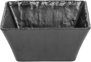 Cal-MIL Faux Slate Collection Square Black Melamine Bowl - 8" L x 8" W x 3 3/4 H