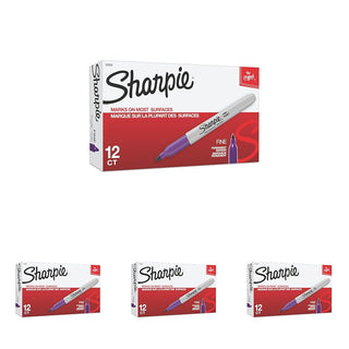 Fine Point Permanent Marker (Pack of 4) by Sharpie – 1 Count (Pack of 48), Plastic, Purple, Pack of 48, Model 30008