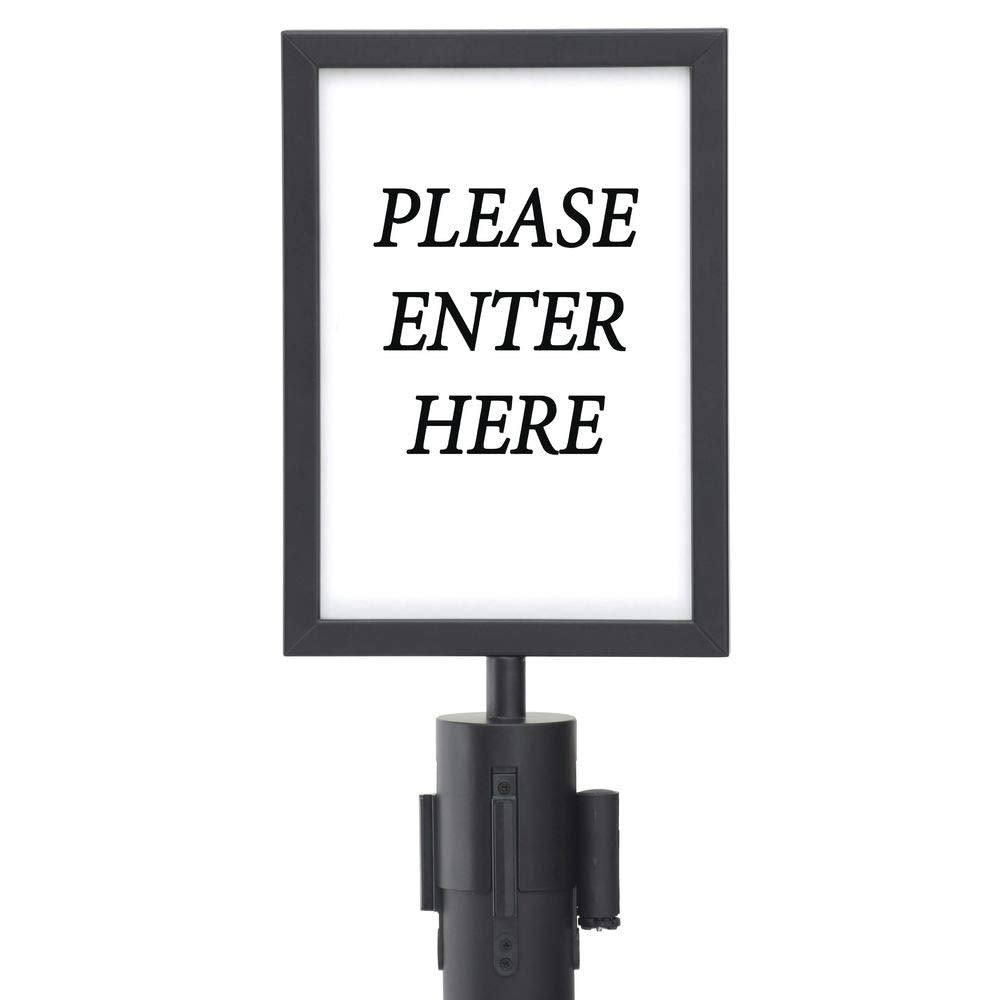 Sign Frame for Crowd Control Stanchion 8 1/3" x 11 3/4" (W x H) by Retail Resource – Model B-A4P-B