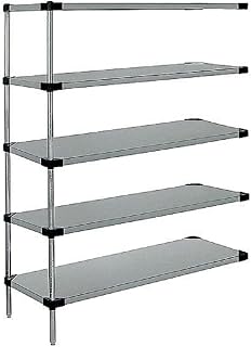 QUANTUM STORAGE SYSTEMS Stainless Steel 5 Solid Shelf ADD-ON KIT 86in