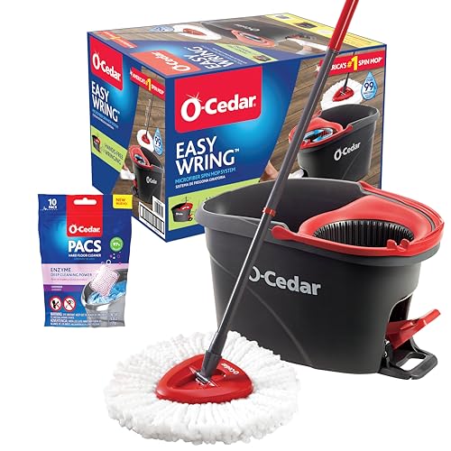 O-Cedar Easywring Spin Mop & Bucket + Lavender Pacs / EasyWring + Lavender PACS / 1 Mops & Bucket Sets