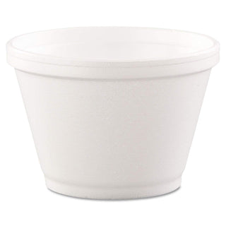 6 Oz. Food Container - 1000 Per Case. by DART – 3.5" Top Diameter x 2.3" Bottom Diameter, 6.0 ounces, Foam, White, Pack of 1000