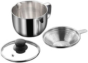 Elolicu Gravy Separator with Lid and Strainer, 1000ml Stainless Steel, Silver