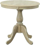 Furnifact Rubberwood Pedestal Dining Table with Veneer Top, Round Small Kitchen Table and Circle Dining Room Breakfast Table for 4, Natural Driftwood