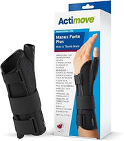 Actimove Professional Manus Forte Plus Wrist Support & Thumb Brace | Wrist Splint for Arthrosis, Rheumatoid Arthritis, Sprains, Tendon, Soft Tissue & Ligament Injuries, Postoperative Care | Black, Right, Large/ X-Large