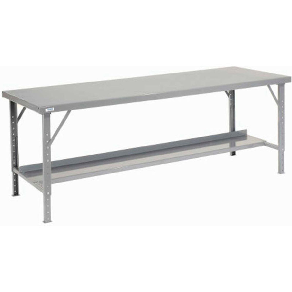 Heavy-Duty Extra Long Folding Assembly Workbench by Global Industrial – 28"L x 120"W x 6"H, Steel, Gray, Model 606763