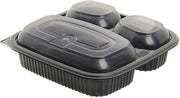 Anchor Packaging Culinary Square 21/6/6 oz 3-Compartment Polypropylene Base and Lid - 8 1/2"Sq x 2 1/2"H