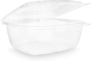 Vegware Compostable 48oz Hinged Clear Deli Containers, Case of 200, PLA Plastic Meal Prep, To Go Box With Lid, Made from PLA, A Renewable Material Made from Plants, Tight Seal for Freshness