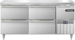 DLRA68-SS-D Designer Line Refrigerated Base Worktop Unit, 68" W, Full Stainless & Four Drawers