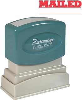Xstamper 1218 MAILED with Space for Initial or Date, Pre Inked Laser Engraved Rubber Stamp, Red Ink, Impression Size: 1/2" x 1-5/8"