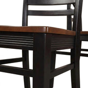 Solid Wood Dining Chairs with X-Back Set of by Furnifact – Wood, Black & Cherry, Pack of 2