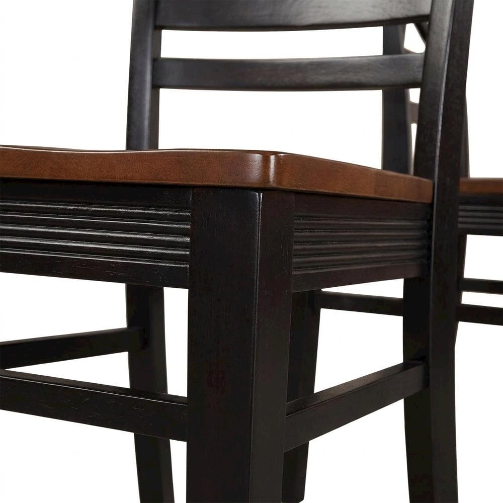 Solid Wood Dining Chairs with X-Back Set of by Furnifact – Wood, Black & Cherry, Pack of 2
