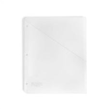 SMEAD Plastic Binder Pocket Slash File Jacket, Clear, 5 Count | Binder pockets for a 3 ring binder: 5 clear plastic file folders with pockets, three-hole punched, letter size.