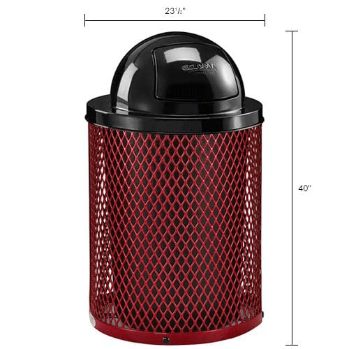 Global Industrial Red / 23.5 inches (Diameter) x 40 inches (Height) / Industrial Trash, Recycling & Compost