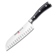 Classic IKON 5" Hollow Edge Santoku Knife by Wüsthof – 5", Steel, Black, Stainless, Model 4172