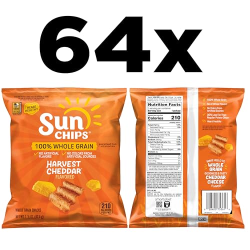 Sunchips Harvest Cheddar Flavored / 64 Count (Pack of 1) / Harvest Cheddar Chips & Crisps
