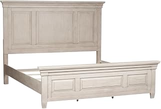 Starlight Canyon Home Antique Whitewith Tobacco Top King Panel Headboard Solid, Manufactured Wood Farmhouse Style Rubberwood with Oak, Birch Veneers