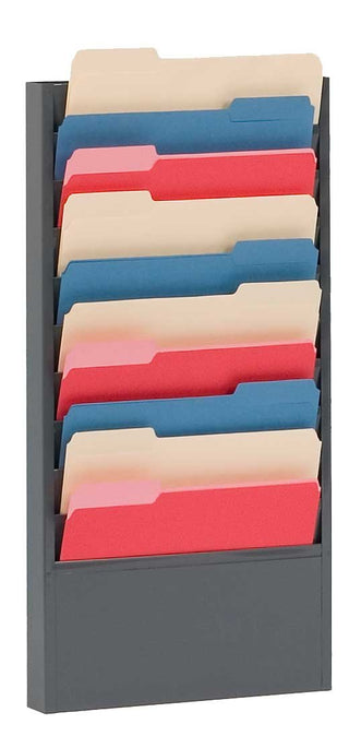 Gray Cold Rolled Steel 10 Large Pocket Forms Literature Rack by Durham – 10, Cold Rolled Steel, Grey, Model 406-95