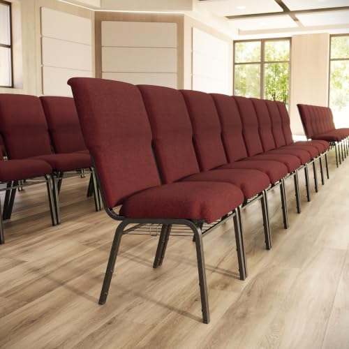 Flash Furniture Maroon Fabric/Gold Vein Frame / Set of 1 / Classic Stacking Chairs