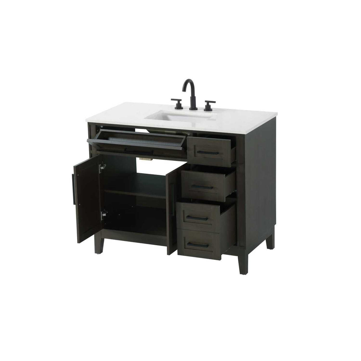42" Single Bathroom Vanity in Mocha Brown by Elegant Kitchen and Bath – unspecified, Aluminum, Mocha, Model VF82542MMB