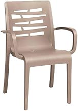 Grosfillex US811181 Essenza Stacking Armchair, Taupe (Case of 4)