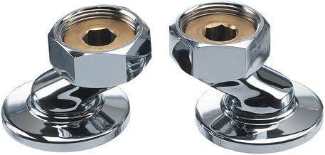 Krowne 21-402L Krowne Royal Series Medium Adjustable Supply Inlets, (2) Pieces, 1" Total Range, 1/2" NPT Female Inlet, Adjustable Centers, Low Lead Compliant (Interchangeable with Most Brands)‍