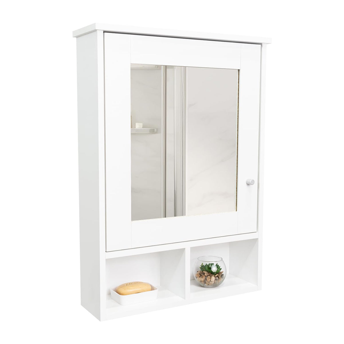Optim Medicine Cabinet Organizer by Tuhome – Engineered Wood, White, Model GLB11020