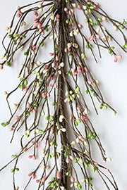 AR1956C-9 Primitive Pip Berry Garland in Green, White and Pink