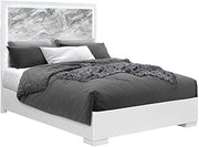 Naomi Silver with marble Detailing Full Bed with LED Light