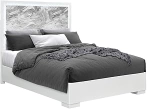 Naomi Silver with marble Detailing Full Bed with LED Light