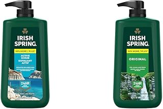 Irish Spring Men's Body Wash Bundle with 30 Oz Active Scrub and Original Clean Scents
