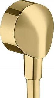 hansgrohe FixFit E Wall Connection, Hose Connection, Without Backflow Preventer, Metal Connection Angle, Polished Gold Look