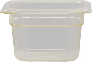 Cambro Camwear H-Pans 1/8 Size Amber Polysulfone High Heat Food Pan - 4"D