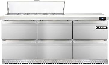 DL72-12-FB-D Designer Line Sandwich Unit, 72" W, With 12 Pan Top Openings, Front Breathing & Four Drawers