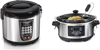 Hamilton Beach Digital Programmable Rice Cooker, Slow Cooker & Food Steamer Bundle (20 Cups Cooked)