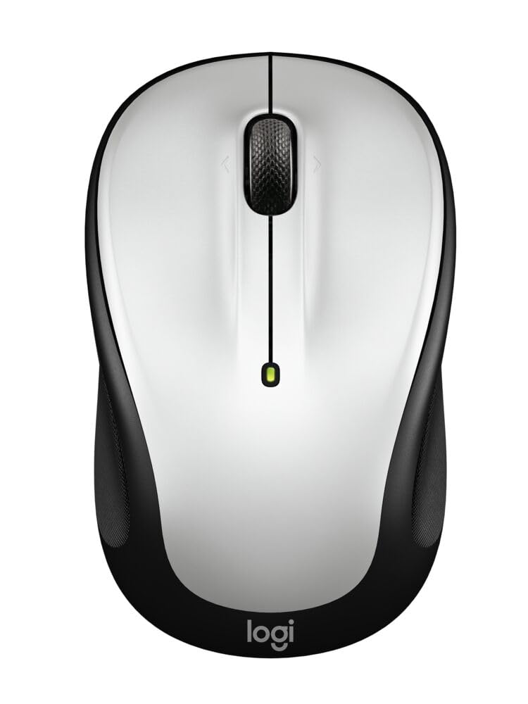 M325S Wireless Mouse by Logitech – Handheld, Pale Gray, Model 910-007522-cr