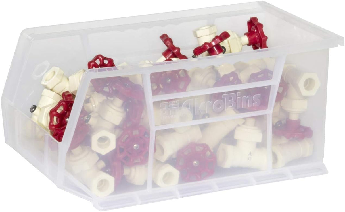 Akro-Mils Clear / Containers / 15-Inch x 8-Inch x 7-Inch, 12-Pack Bucket Organizers