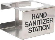 HUBERT Imprinted Stainless Steel Countertop Sanitizer Holder - 6 1/10" L x 6 1/4" W x 5 1/10" H