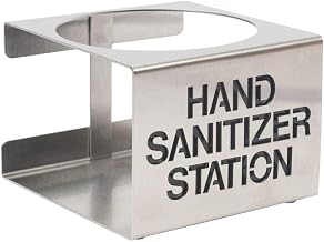 HUBERT Imprinted Stainless Steel Countertop Sanitizer Holder - 6 1/10" L x 6 1/4" W x 5 1/10" H