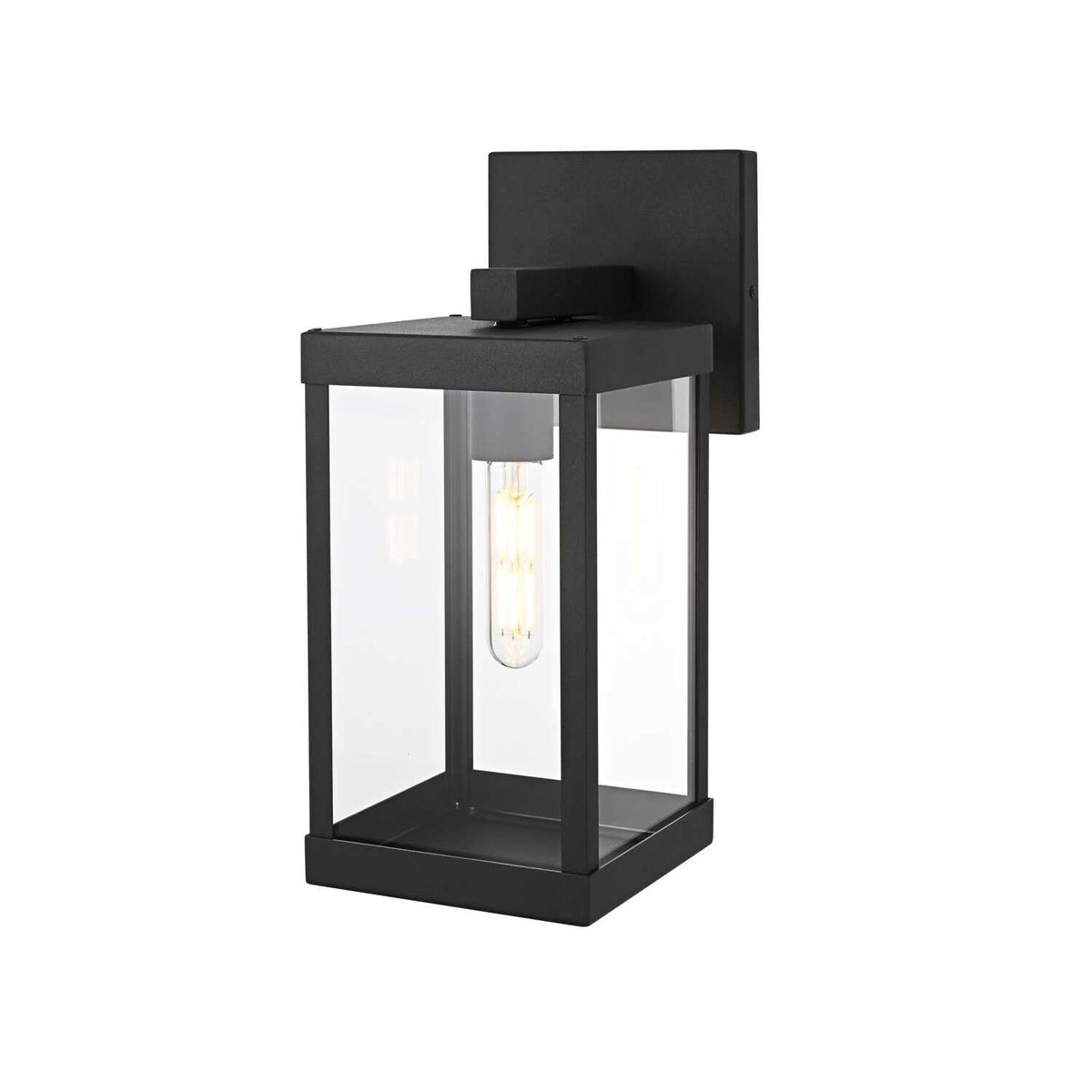 Peter One Light Outdoor Wall Sconce Black by Lighting Design – 8.2", Iron, Black, Model OD413W14BK