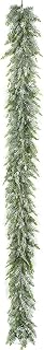 9ft L x 10in W Flocked & Glittered Pine Artificial Garland -Green/White (Pack of 2)