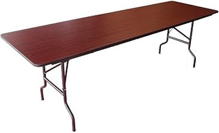 Global Industrial Folding Wood Table, 96" W x 30" L, Mahogany
