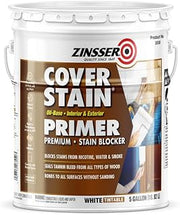6-Pack of 5 gal Zinsser 03550 White Cover-Stain Oil-Based High Hide Stain Block Primer, Low VOC