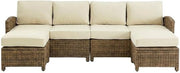 Beige 4-Piece Outdoor Sectional Furniture Set, All-Weather Material, Modern Design, Includes Loveseats, Ottomans, Patio, Garden
