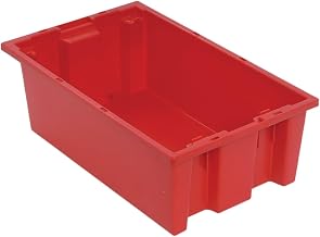 QUANTUM STORAGE SYSTEMS SNT180RD Genuine Stack and Nest Tote, Heavy-Duty Polypropylene Container for Warehouse, Shipping & Storage, 18" x 11" x 6", Red, 6-Pack