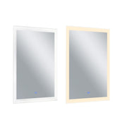 Abigail Rectangle Matte White LED 30 in. Mirror by CWI Lighting – 49"L x 29.5"W, Metal, White, Model 1233W30-49