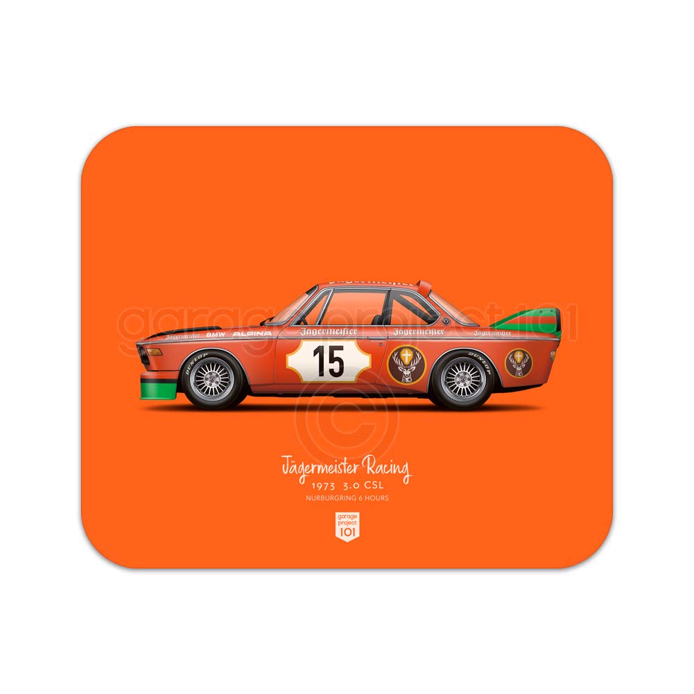 3.0 CSL Illustration Mouse Pad by GarageProject101 – Rubber, orange, Model MP_jabm30