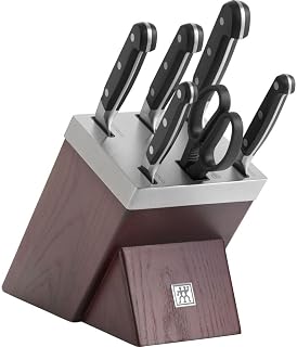 ZWILLING 7 Piece Self Sharpening Block Set, Natural Wood & Silver